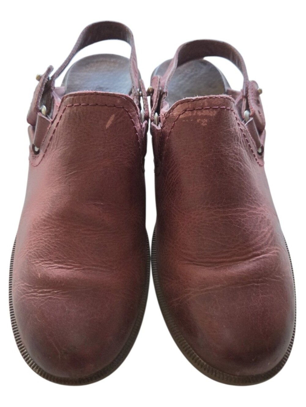 teva foxy slingback leather clogs burgundy size 6.5